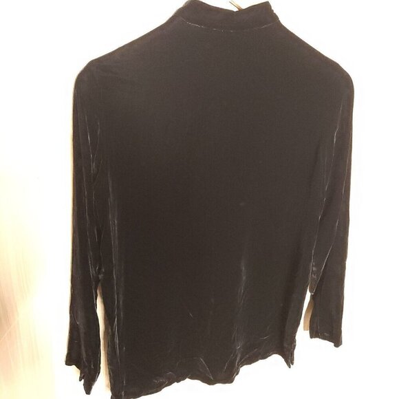 Gap Black Velvet Silk Rayon Blend Button Down Tunic Medium - Picture 4 of 8